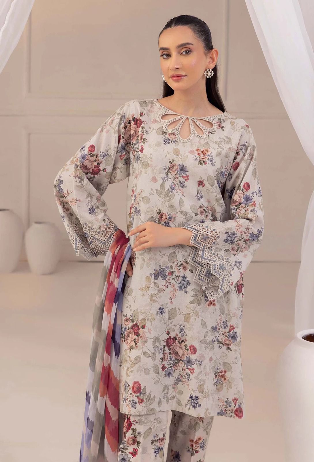 LAWN PRINT & EMBROIDERED 3PC