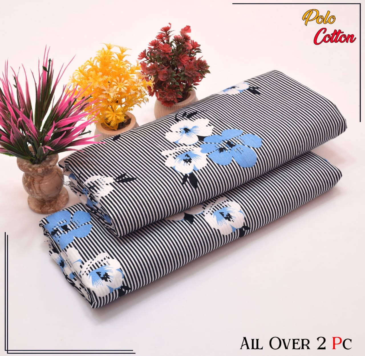 POLO COTTON PRINTED 2PC(SALE OFFER) PC-55