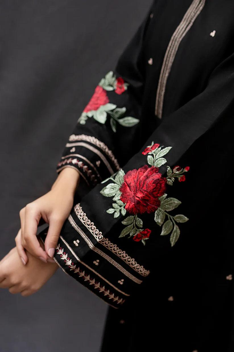 3 Pc Lawn Embroidered (Black)