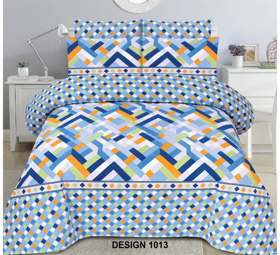 Cotton 3Pc Bedsheet (1013)