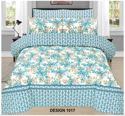 Cotton 3Pc Bedsheet (1017)