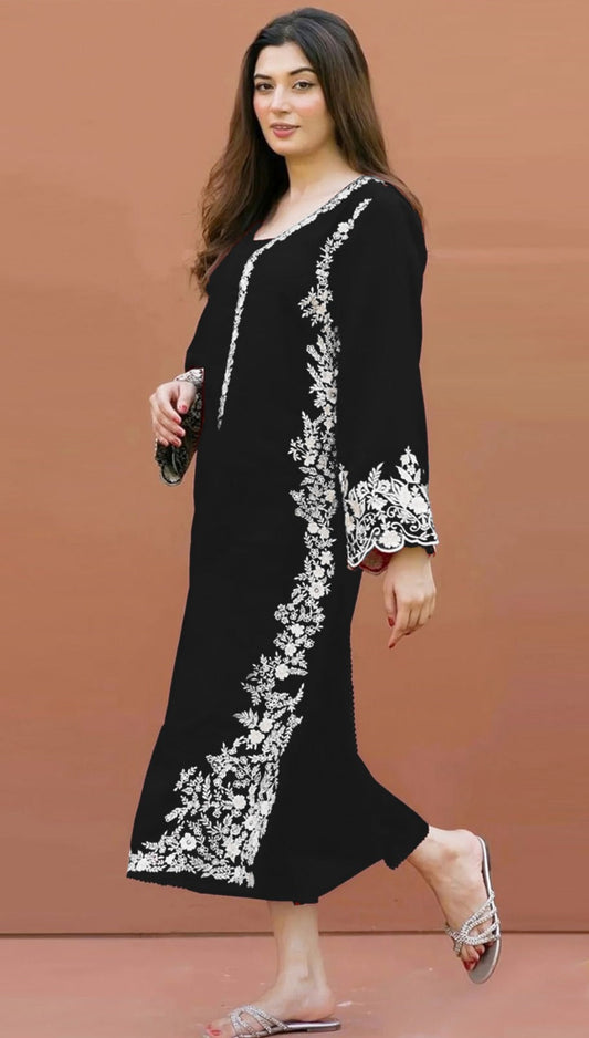 2 Pc lawn Embroidered (BLACK)