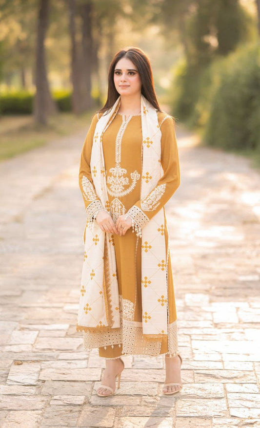 DHANK EMBROIDERED 3PC (7017)