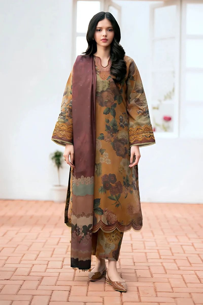 LAWN PRINT & EMBROIDERED 3PC