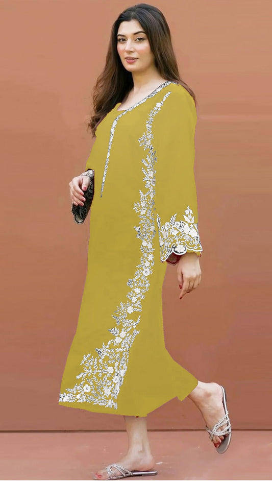 2 Pc lawn Embroidered (YELLOW)