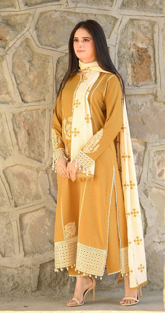 DHANK EMBROIDERED 3PC (7017)