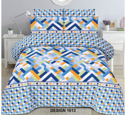 Cotton 3Pc Bedsheet (1013)