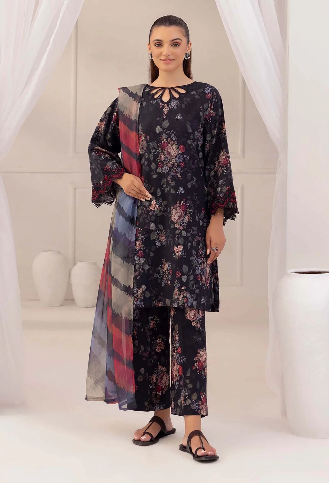 LAWN PRINT & EMBROIDERED 3PC