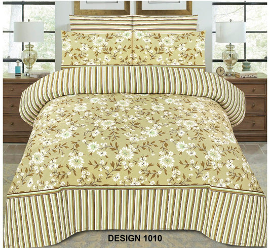 Cotton 3 Pc Bedsheet (1010)