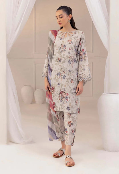 LAWN PRINT & EMBROIDERED 3PC